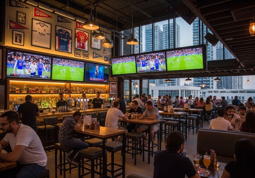 Nearby nightlife near Arjan Dubai with sports bars and casual lounges for weekend evenings.