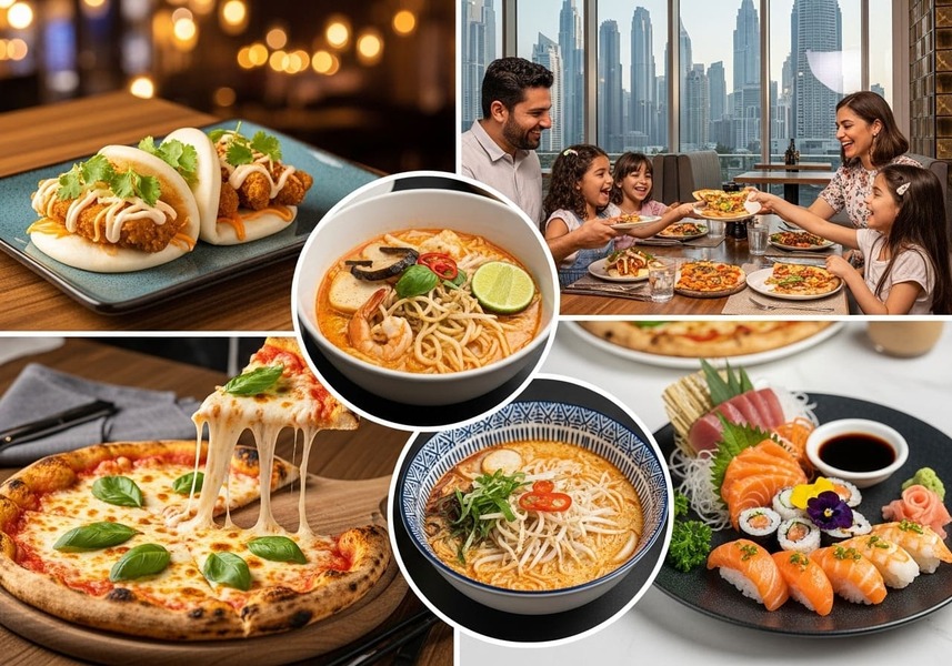 Popular restaurants in Arjan Dubai featuring casual dining options and family-friendly menus.