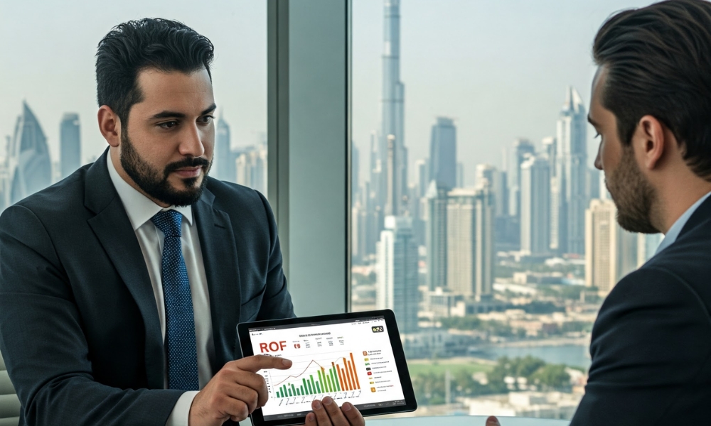 Real estate investor reviewing ROI in Dubai