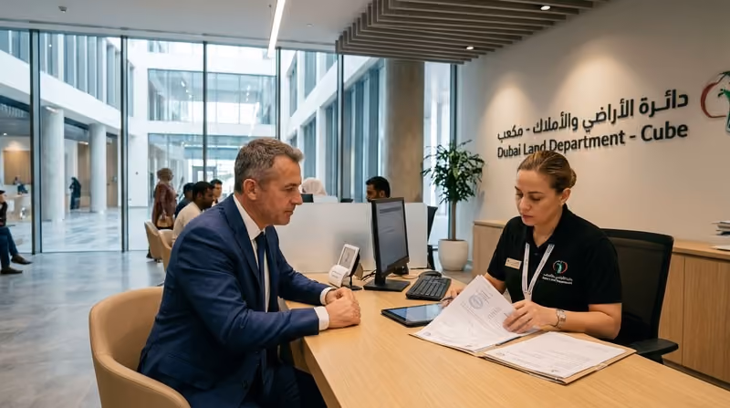 Dubai Land Department Cube center golden visa application submission property investor residency processing