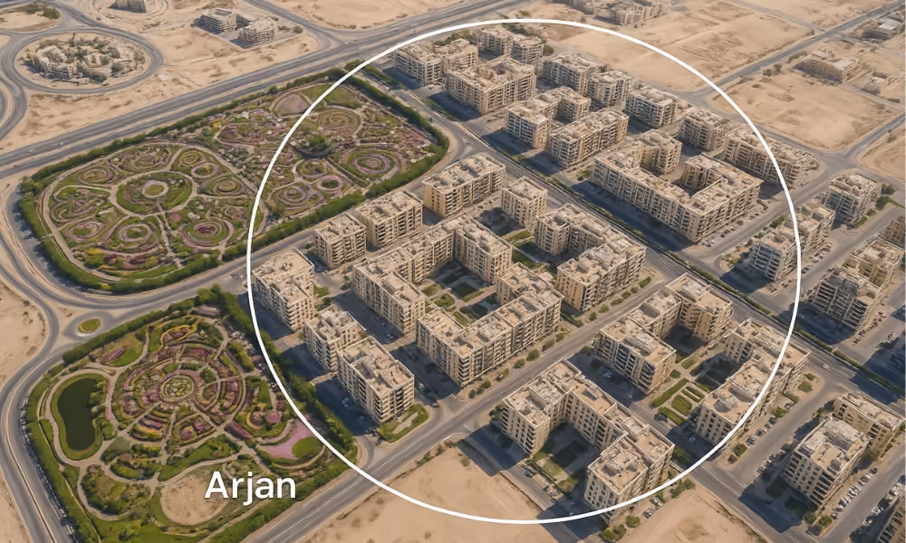 Arjan Dubailand and surrounding neighborhood
