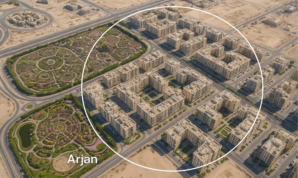 Arjan Dubailand and surrounding neighborhood