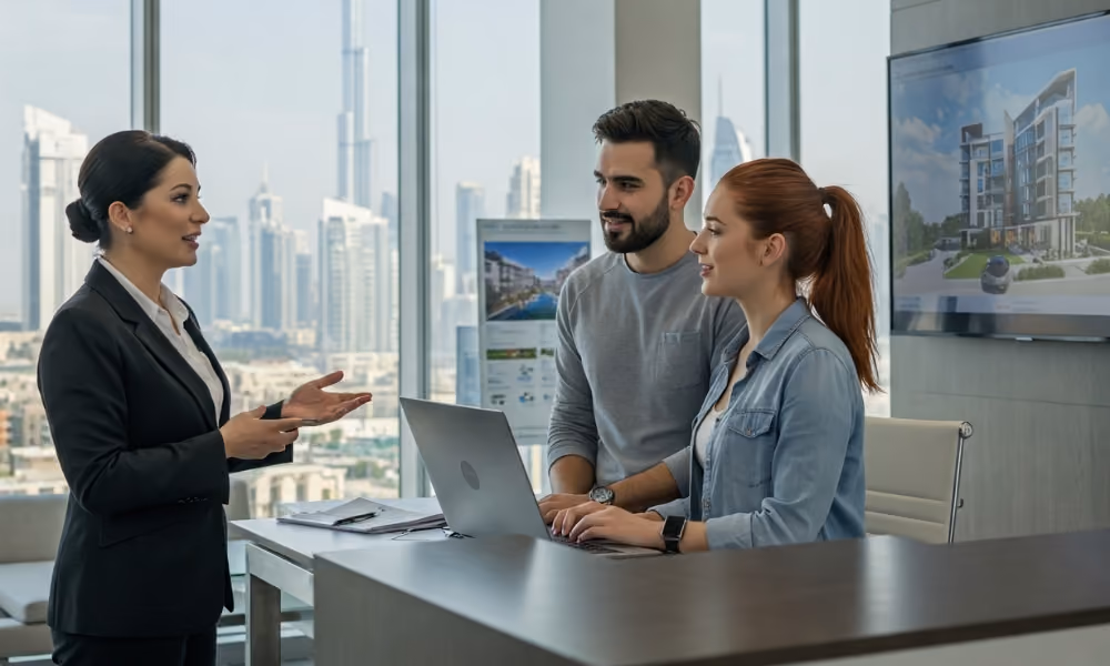 Investor reviewing off-plan apartment purchase in Dubai