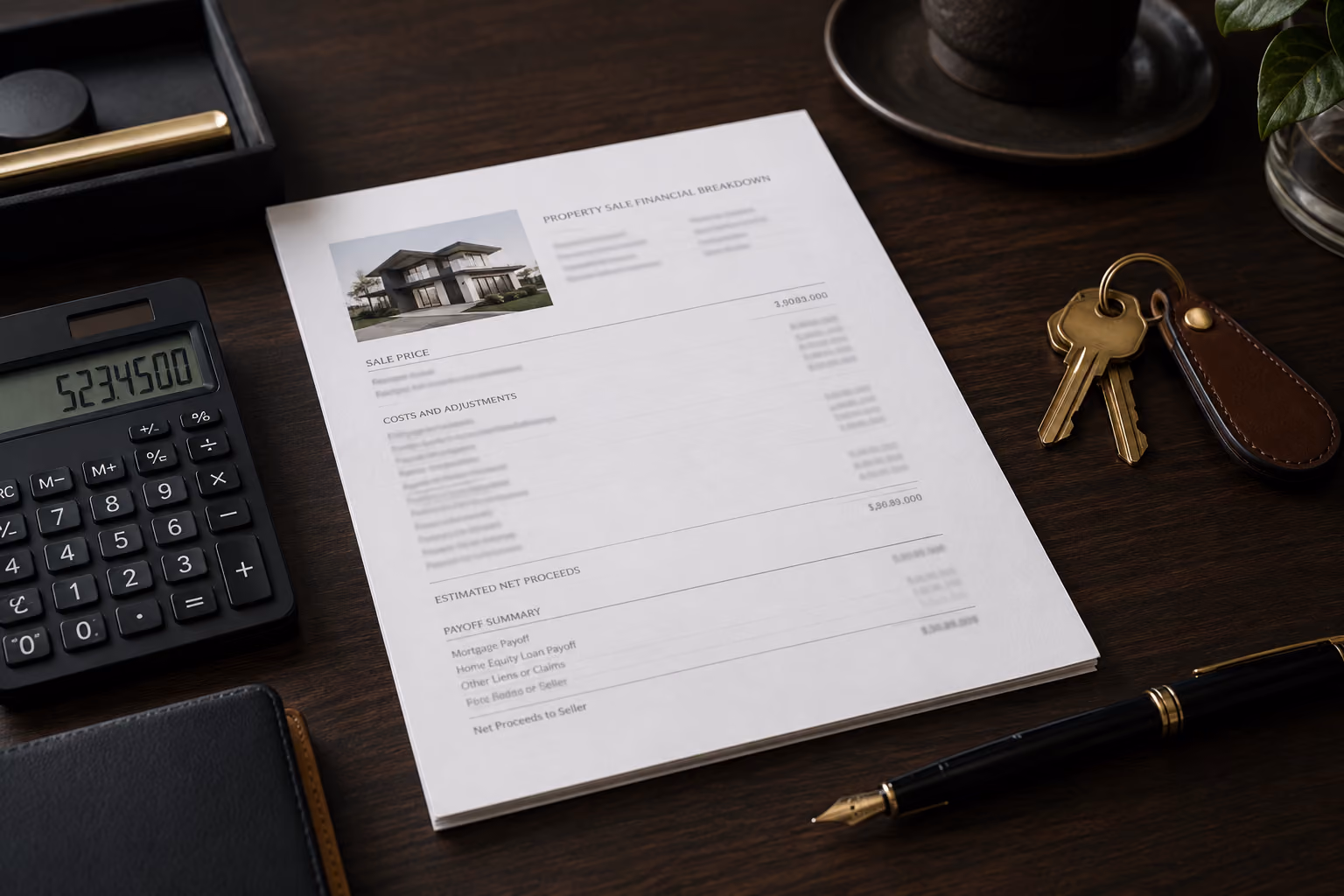 Dubai property selling costs breakdown with calculator and property keys