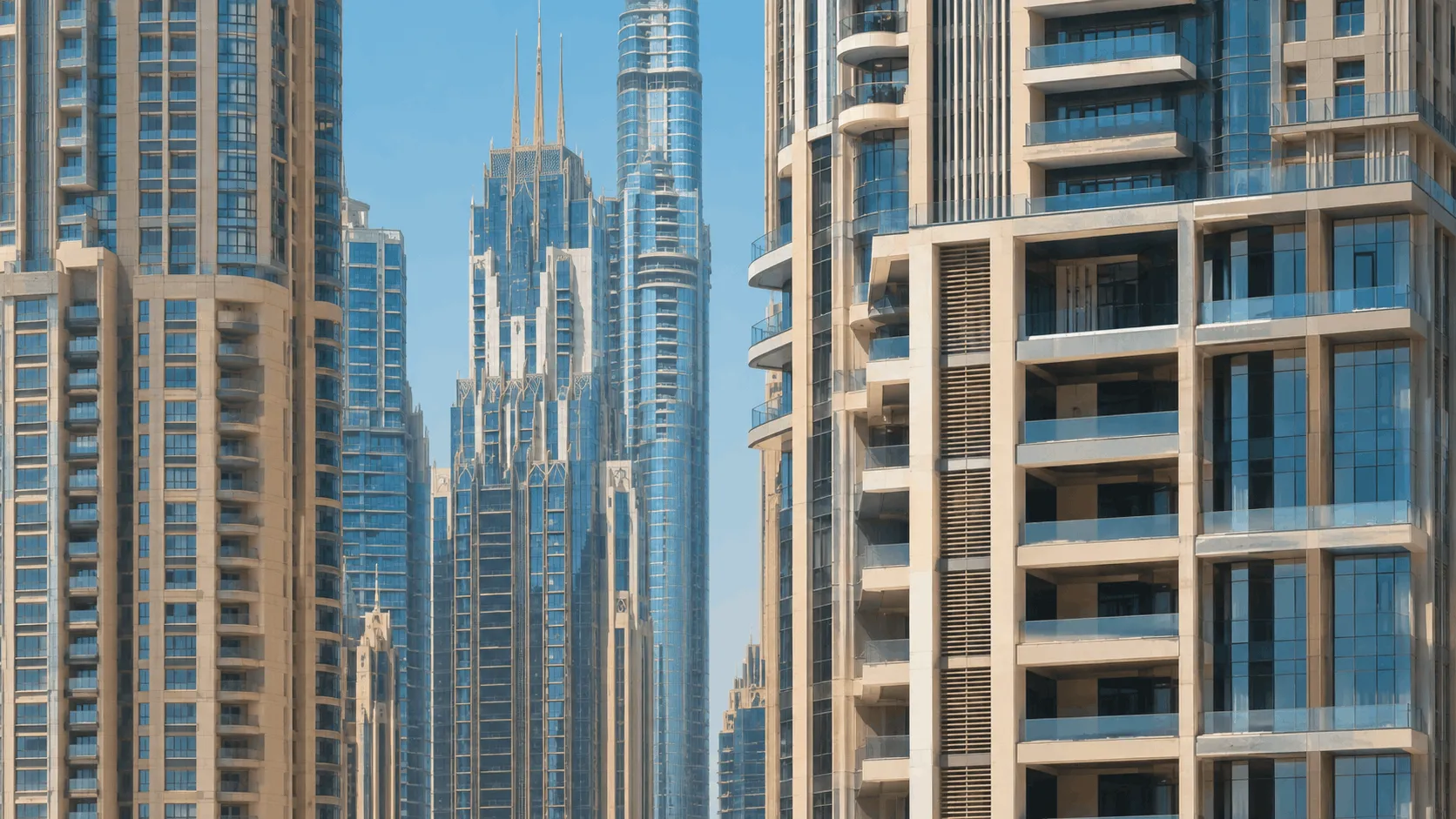 Dubai residential towers in summer heat, when cooling costs peak
