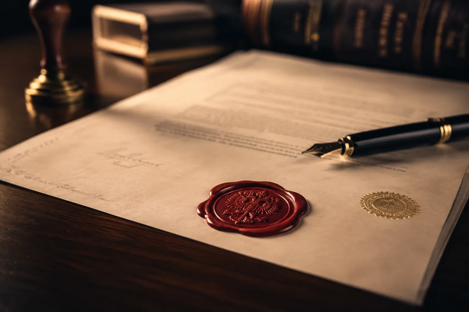Legal will documents with official seal and stamp for DIFC registration