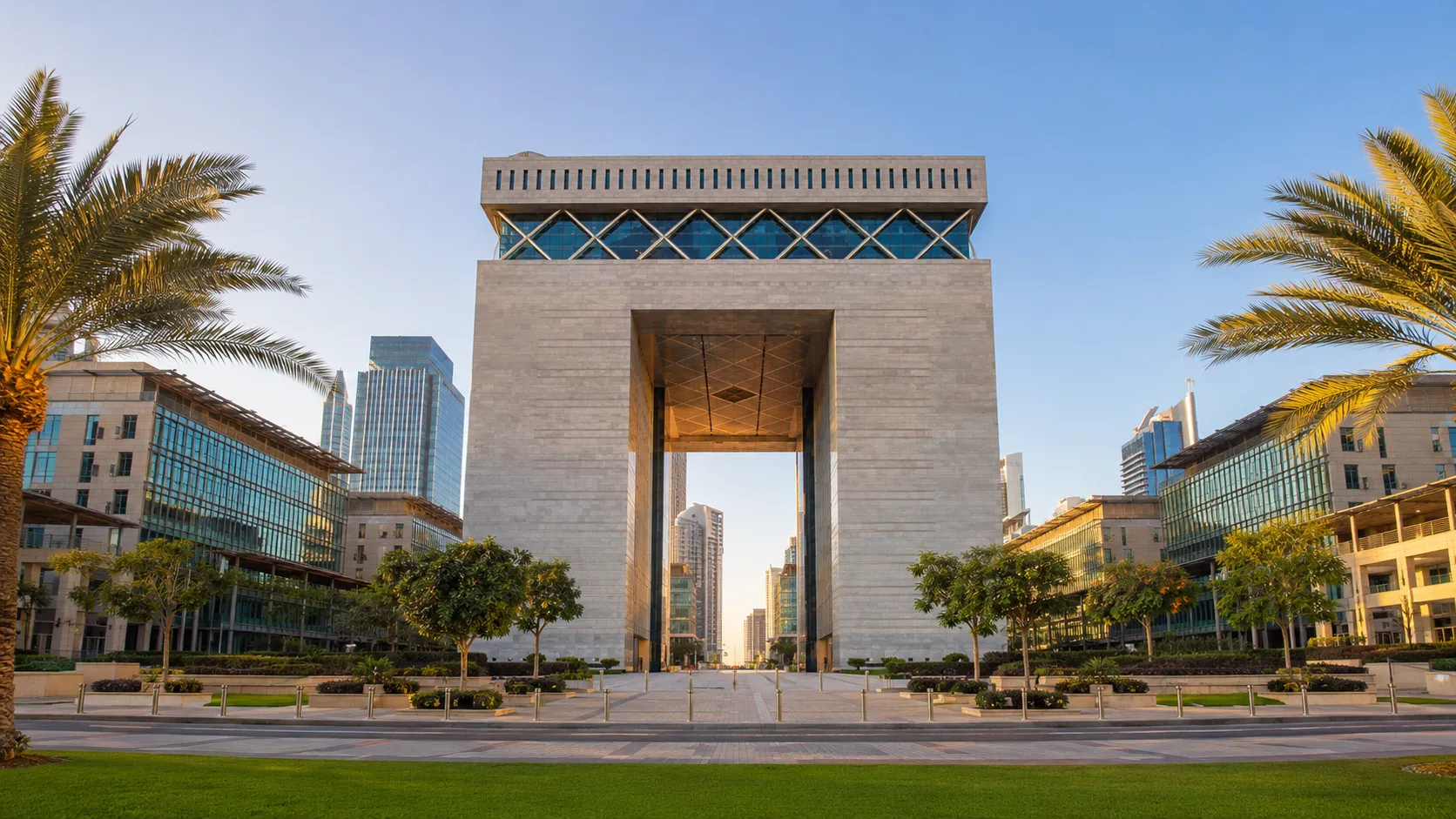 DIFC Gate Village building exterior in Dubai where the Wills and Probate Registry is located