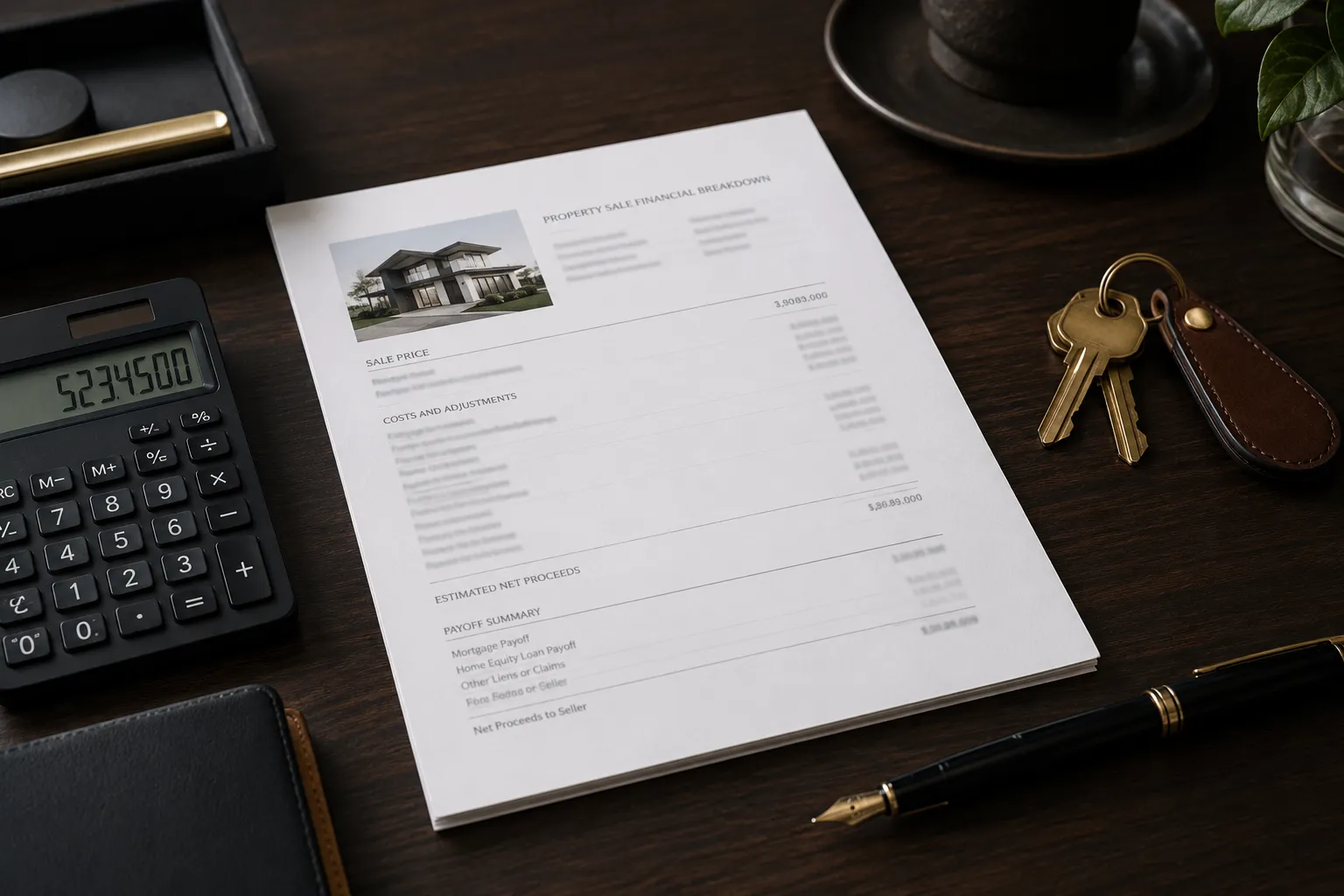 Dubai property selling costs breakdown with calculator and property keys