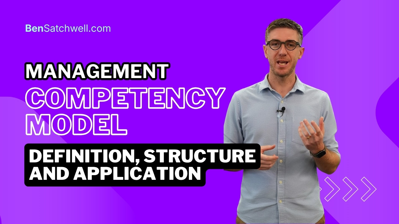 Management competency model diagram showing key competencies for effective managers