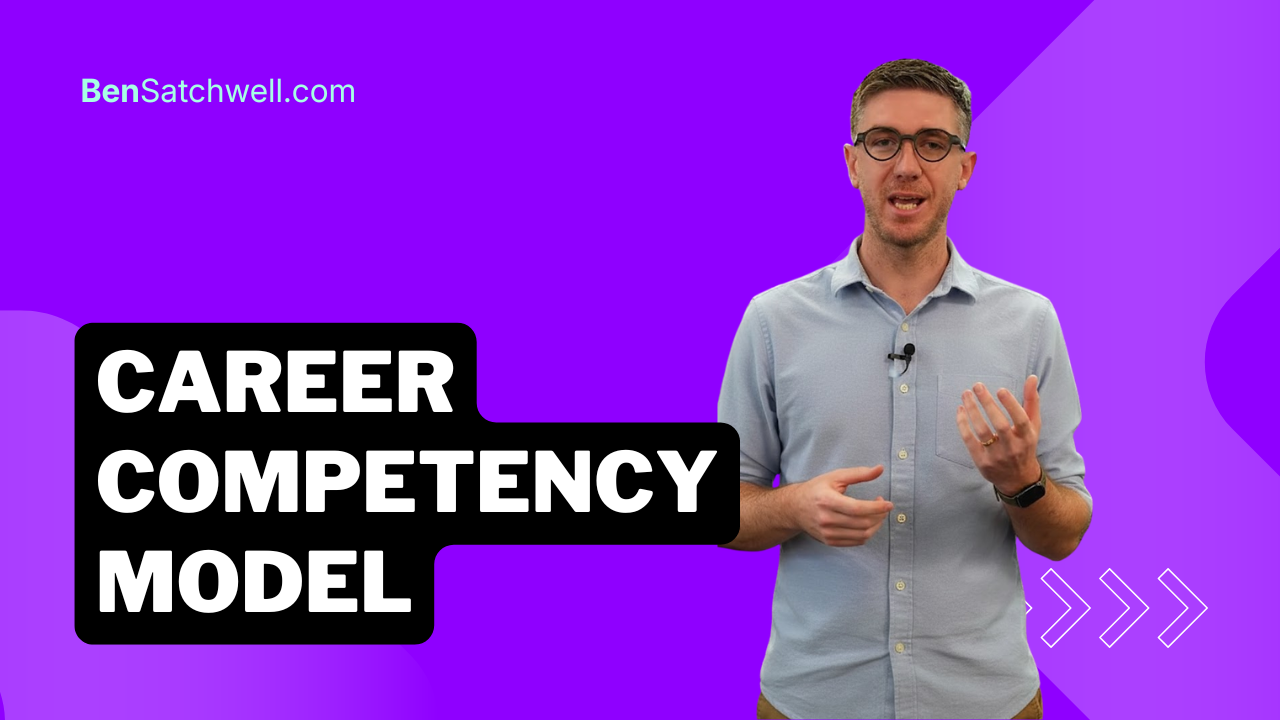 Career competency model diagram showing competency levels and progression across a career path