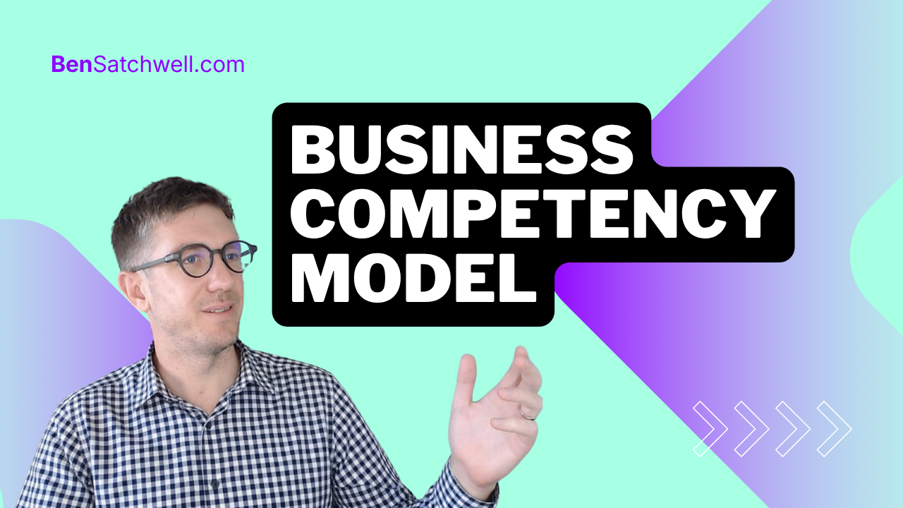 Business competency model diagram showing a structured framework for defining role-specific competencies