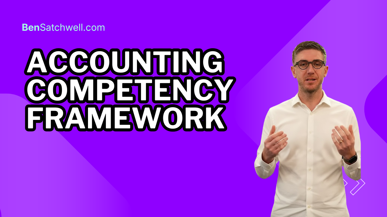 Accounting competency framework diagram illustrating domain structure and proficiency levels for finance roles