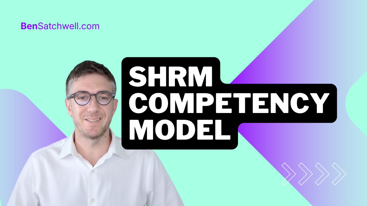 SHRM competency model diagram showing the BASK framework structure for HR professional practice