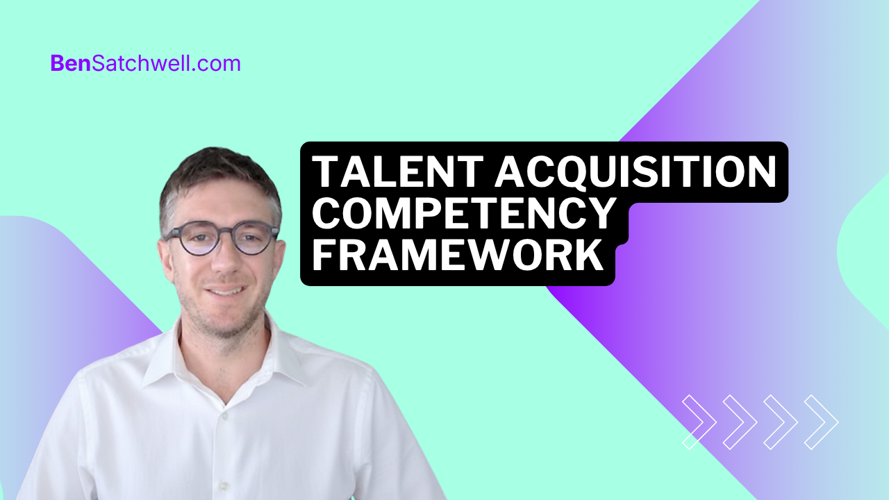 Talent acquisition competency framework diagram showing proficiency levels and domains