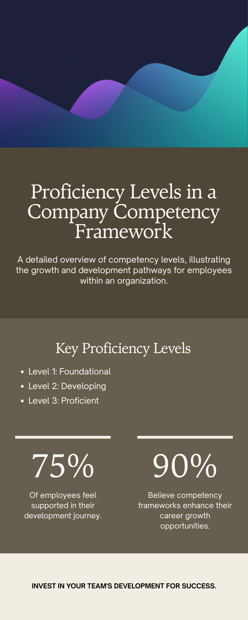 Company competency framework proficiency levels from foundational to expert with scope and autonomy descriptors