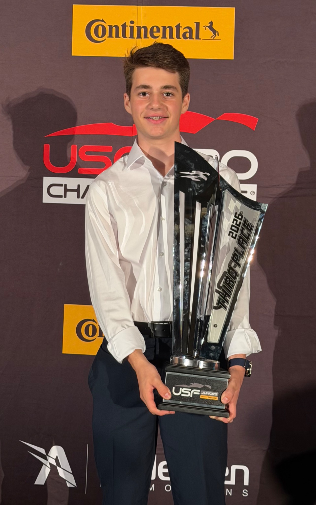 Max Mokarem with his 2026 USF Juniors championship trophy
