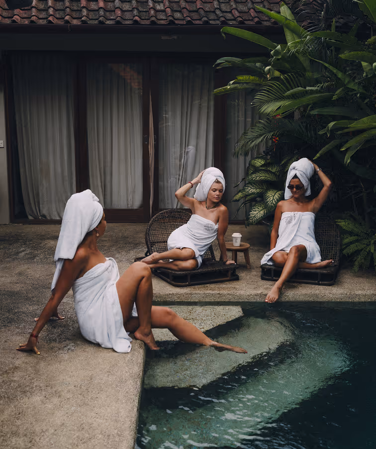 Friends enjoying the spa