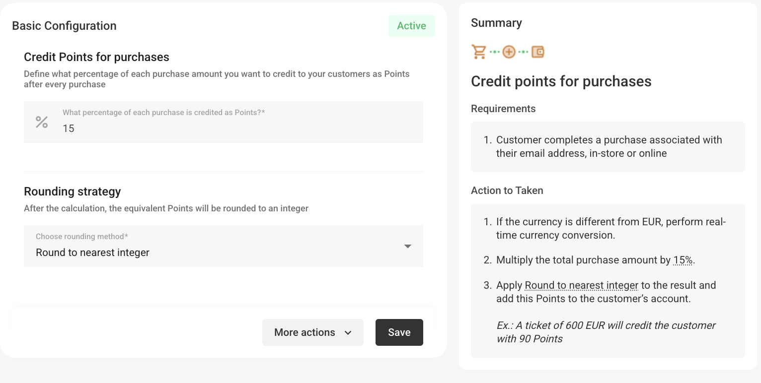 Automatically assign points based on order value