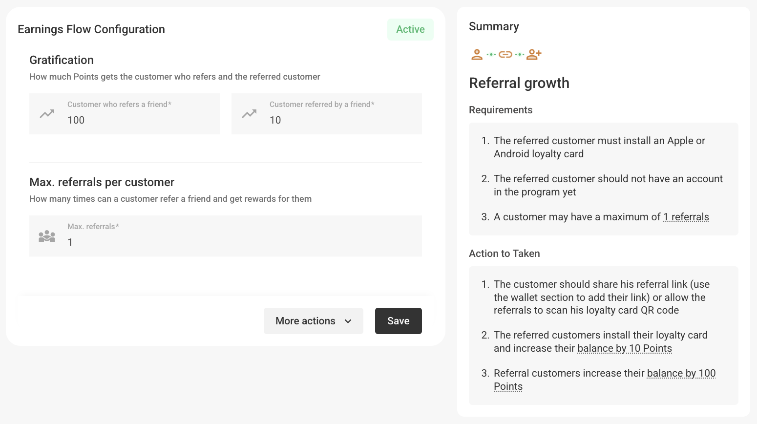 Reward sharing, track progress in the Wallet