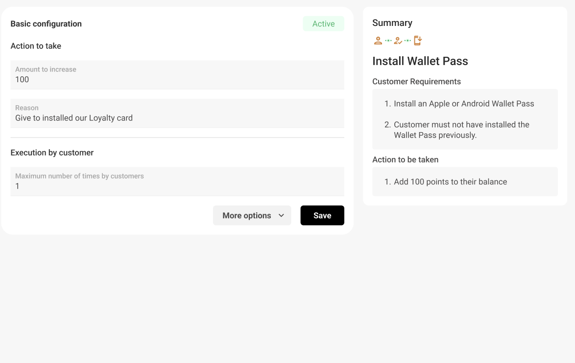 Reward Wallet actions and offline touchpoints