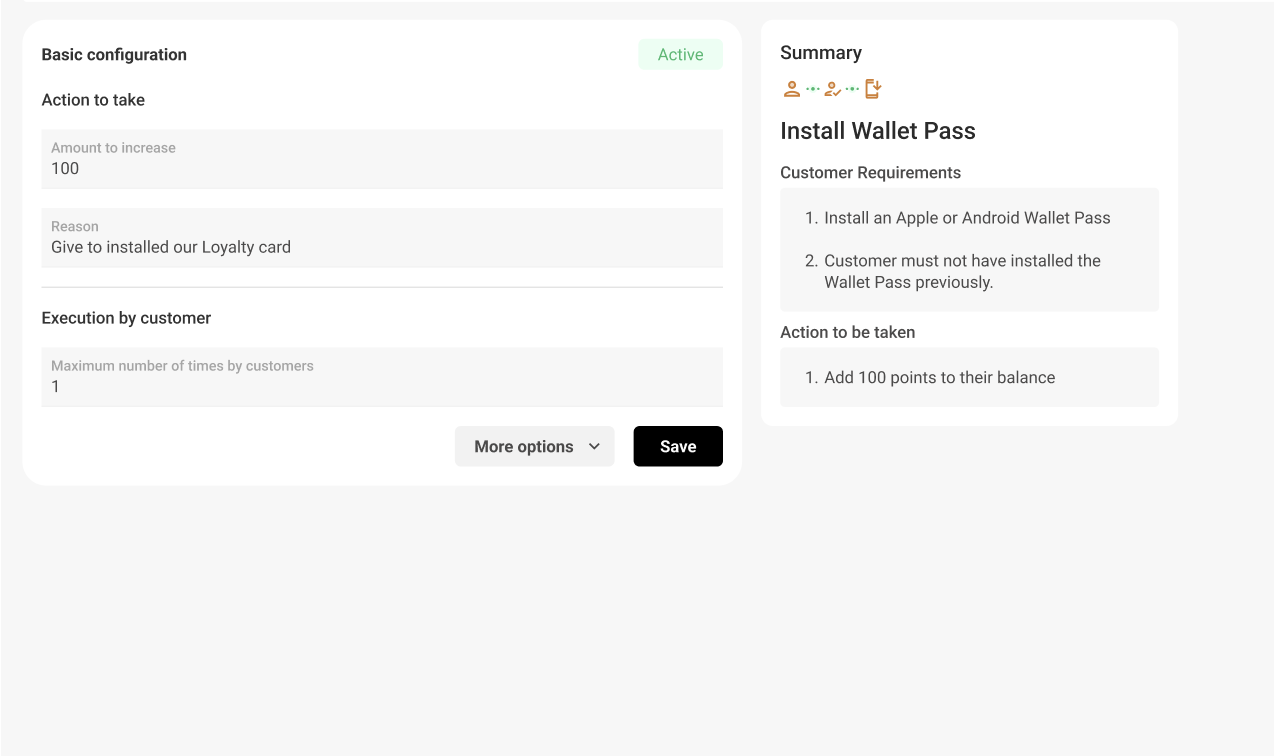 Reward Wallet actions and offline touchpoints