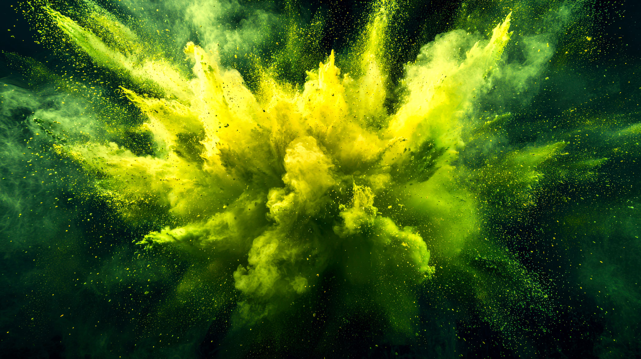 An Image showing exploding Green Powder