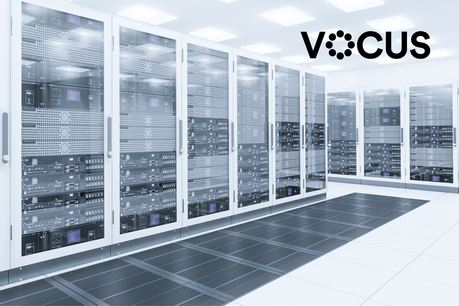 a room with climate controlled cabinets for a large computer network