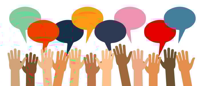 Hands up asking questions