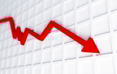 Economic downturn arrow graph