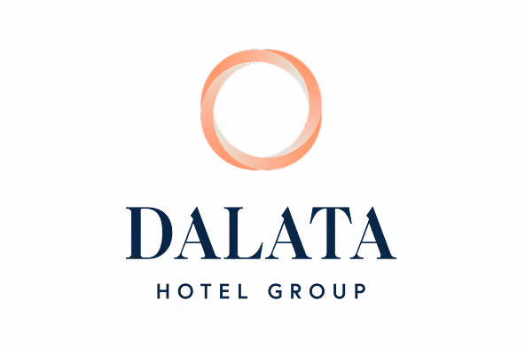 DALATA HOTEL GROUP text logo with circular design above the text on a white background.