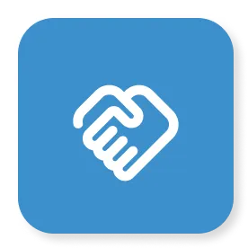 blue hands icon