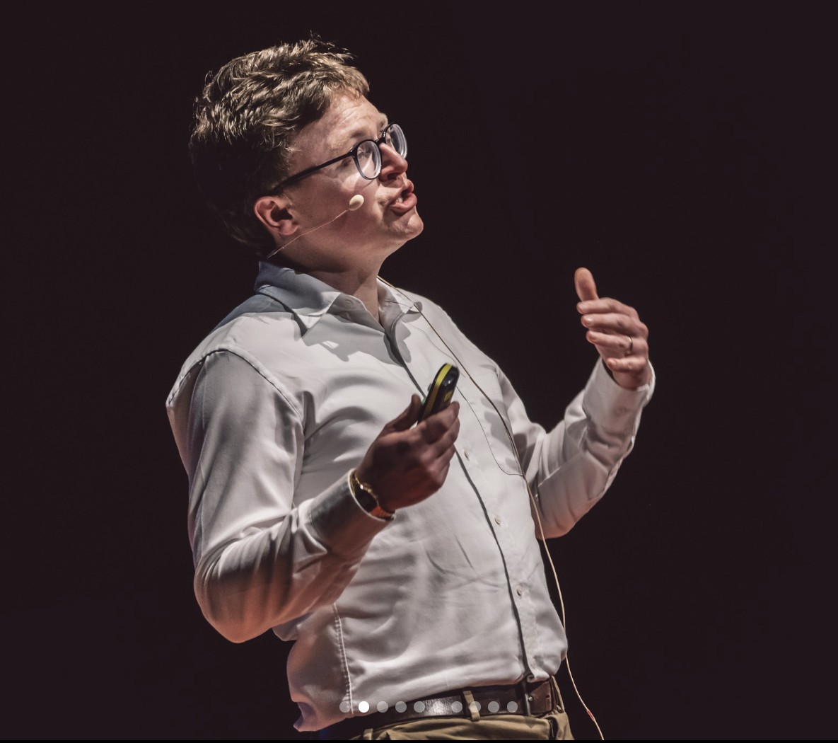 Dr Aled Roberts delivering his TEDx talk in Manchester