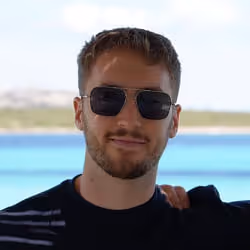 Client Nathan Solera wearing black sunglasses.