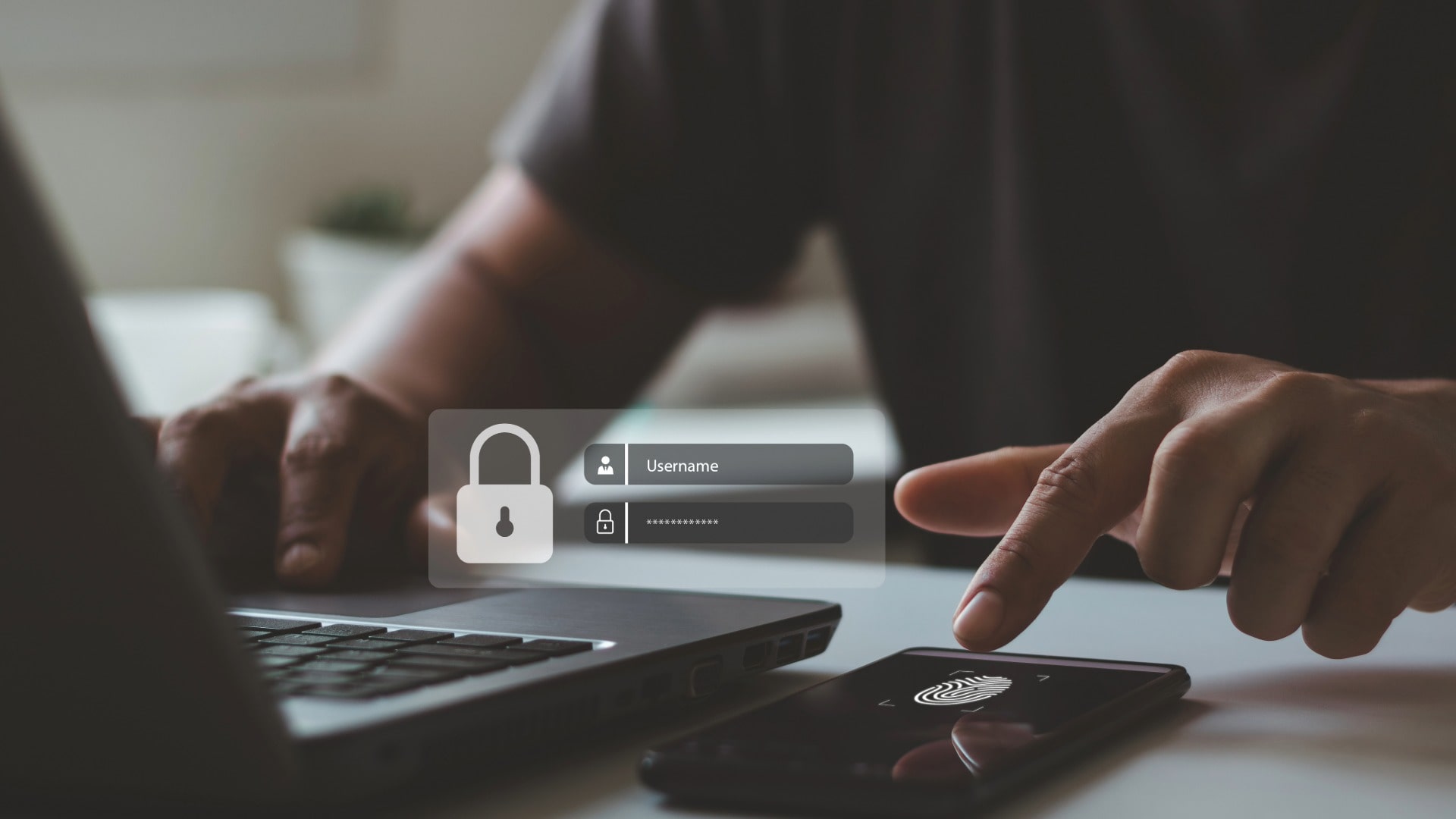 Man typing on computer and avoiding a small business data breach