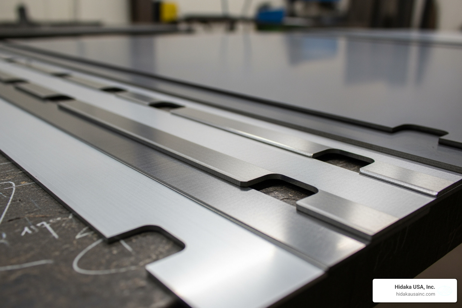 Samples of laser-cut mild steel, stainless steel, and aluminum showing edge quality - 2D laser cutting services Samples of laser-cut mild steel, stainless steel, and aluminum showing edge quality - 2D laser cutting services