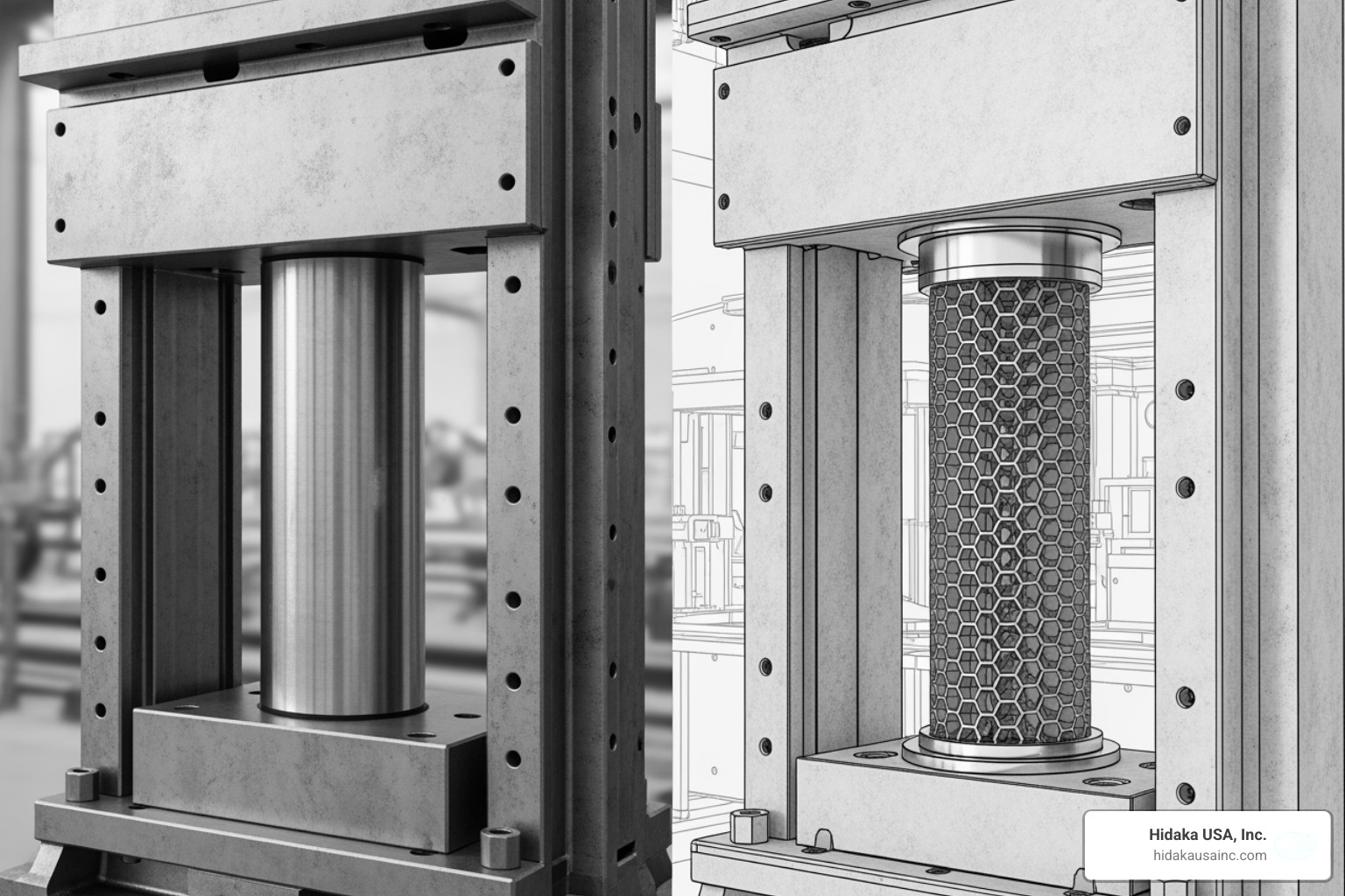 solid slab vs honeycomb ram - prototype hydraulic press capabilities