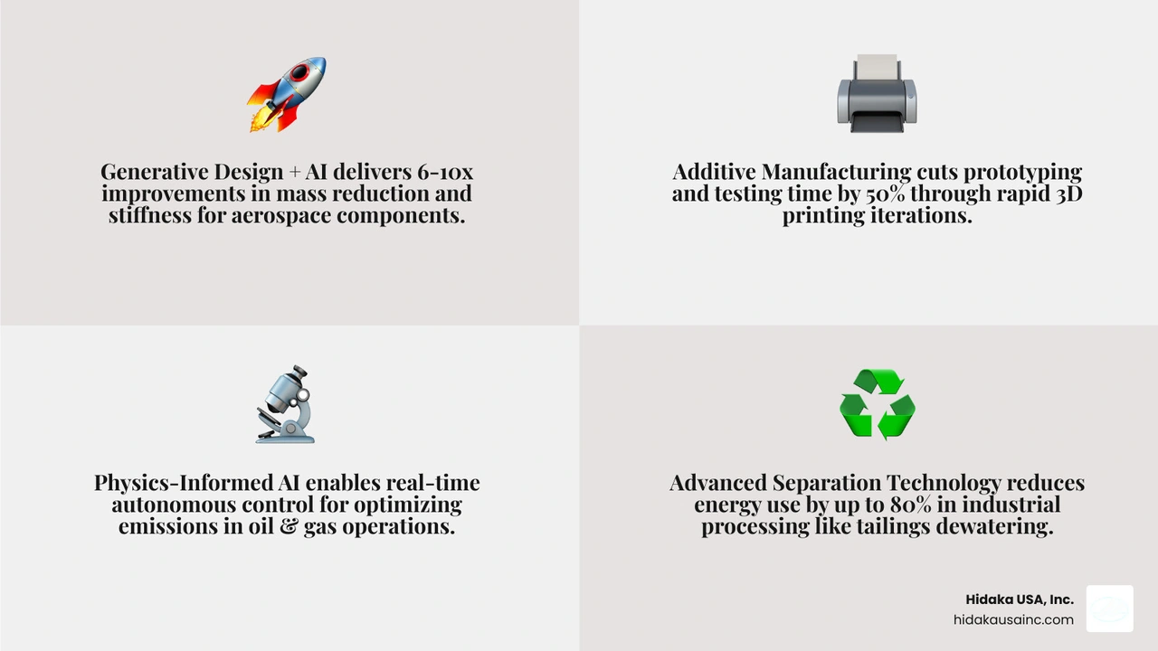 infographic showing top innovative engineering solutions from AI design to precision manufacturing outcomes infographic infographic showing top innovative engineering solutions from AI design to precision manufacturing outcomes infographic