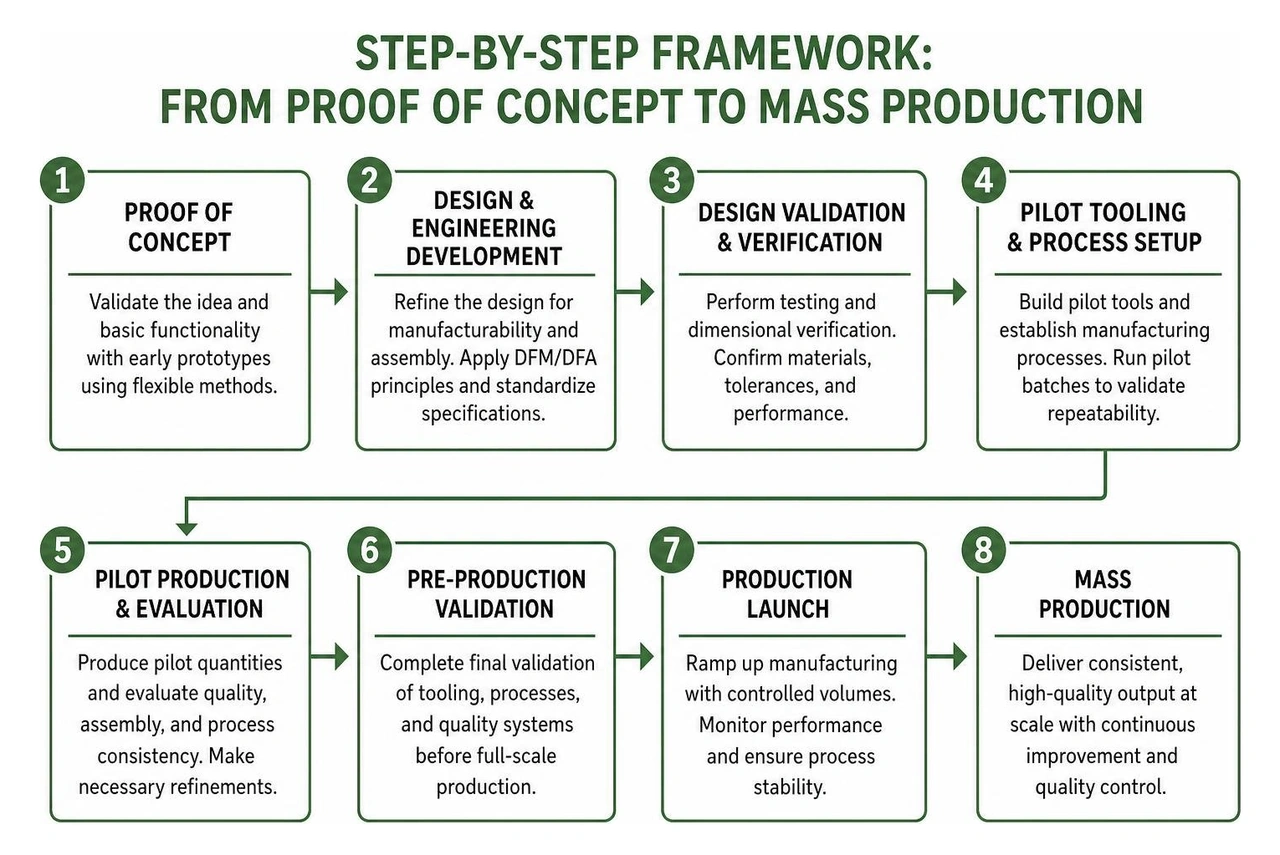 Step-by-step framework from proof of concept to mass production Step-by-step framework from proof of concept to mass production