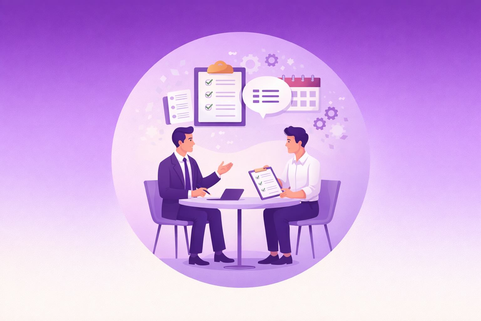 Team leader aligning priorities and responsibilities with an employee in a strategic discussion, highlighting Skill Up Leader AI conversation simulation and management development.