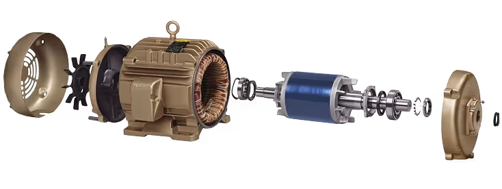 Αποσυναρμολογημένος ηλεκτροκινητήρας