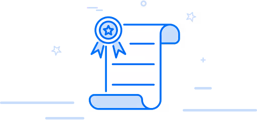 Εικονίδιο εγγράφου ως πιστοποιητικό εγγύησης που έχει και κονκάρδα με αστέρι