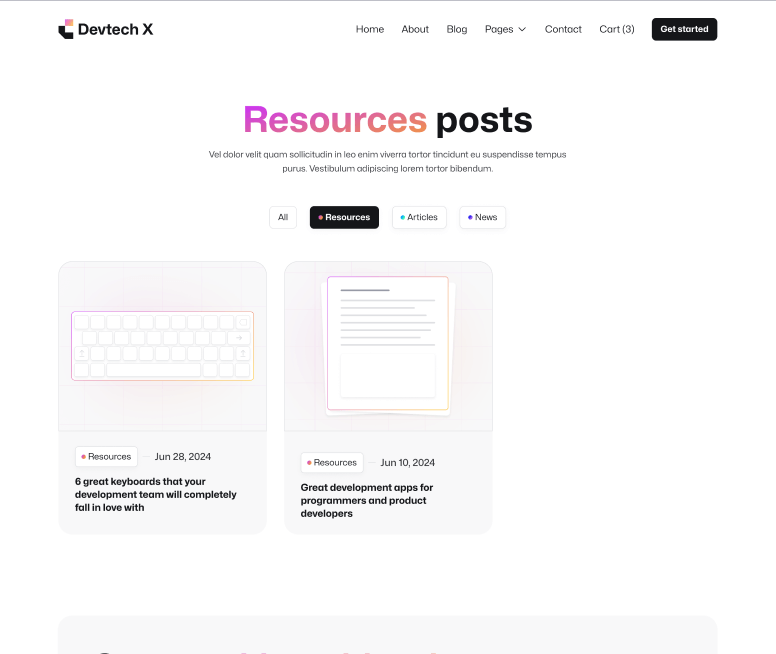 Devtech X - Blog Category Page - The Ultimate Tech Development Agency Webflow Template