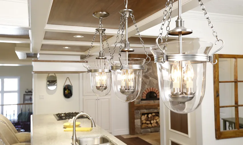 Image of kitchen lights hanging from the ceiling