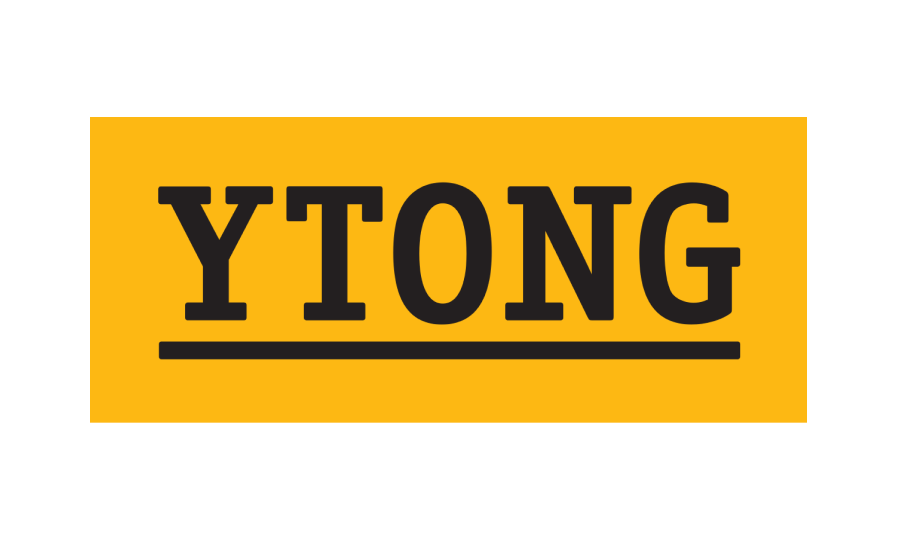 YTONG logo in bold black letters on a bright yellow rectangular background with an underline.