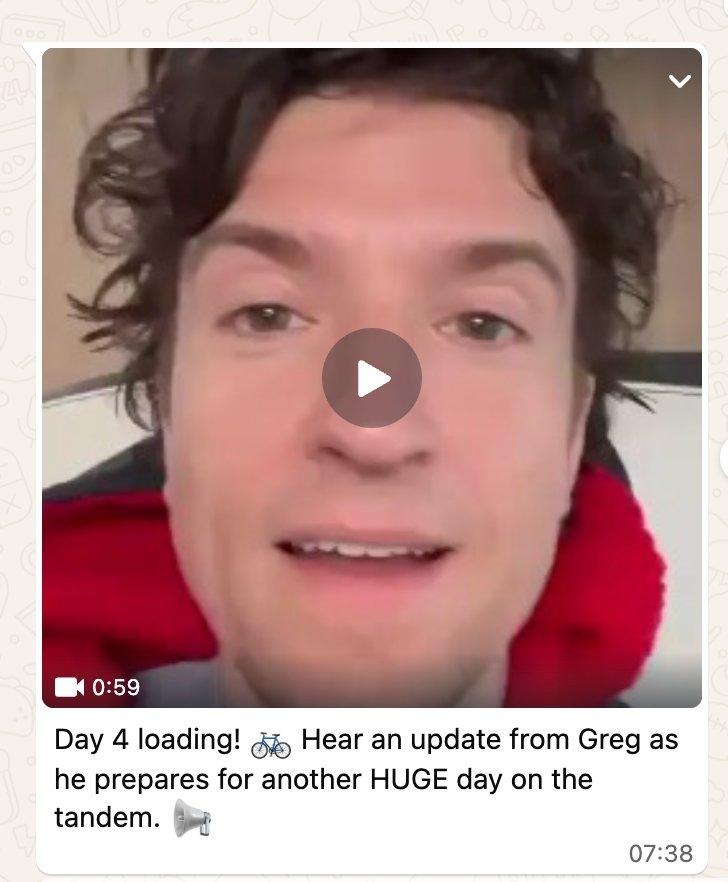 A video diary from Greg as he gears up for another huge day on the tandem. Short, personal and impossible to get anywhere else.