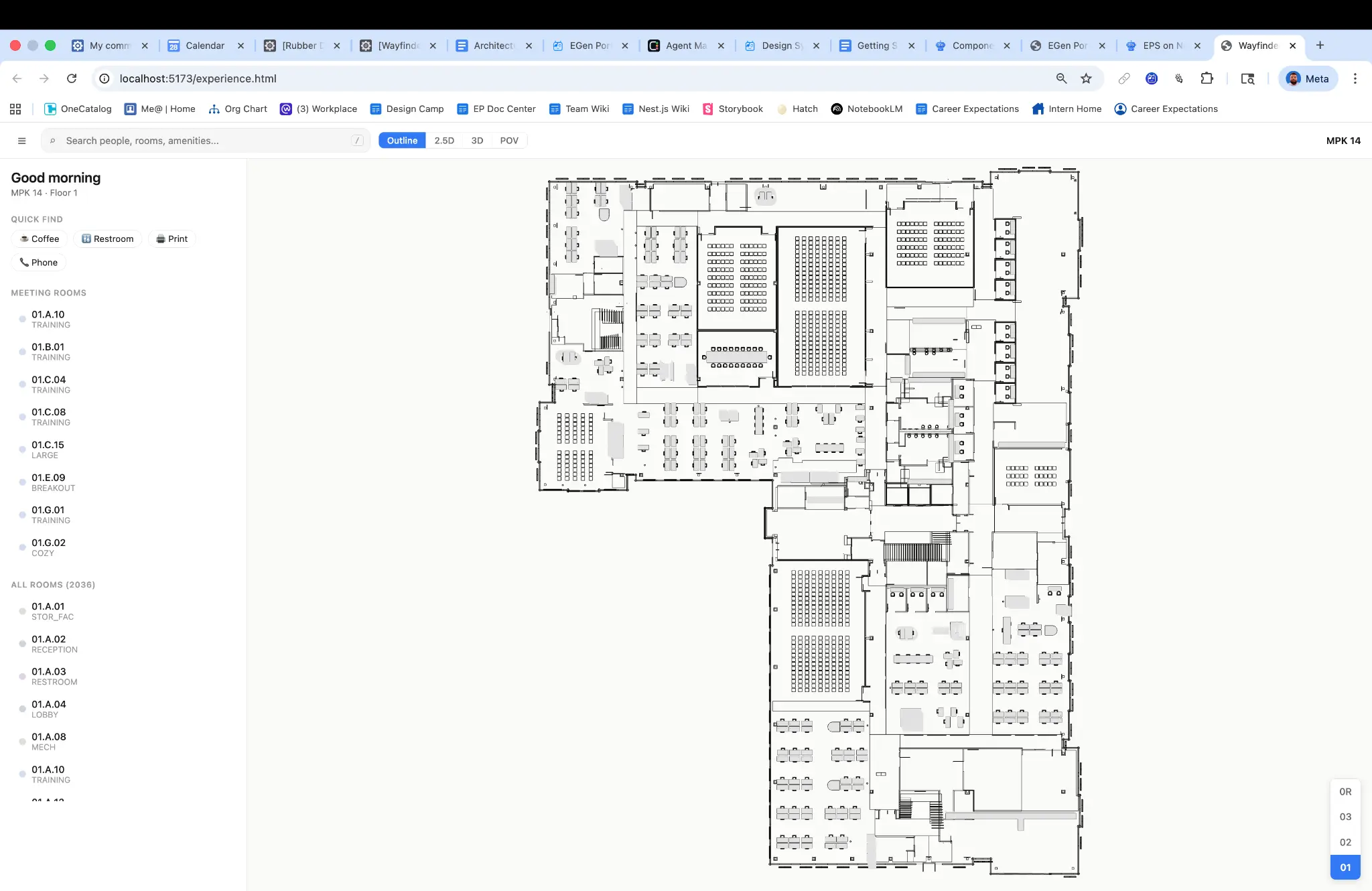 Clean 2D outline floor plan — MPK14 Floor 1