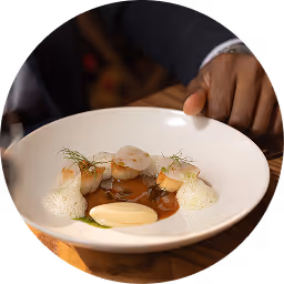 Gourmet plated dish with sauce and garnish showcasing Neighbourhood’s modern Irish cuisine and refined atmosphere.