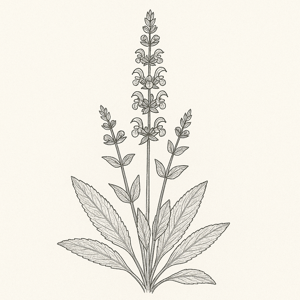Illustrazione di una Salvia ornamentale