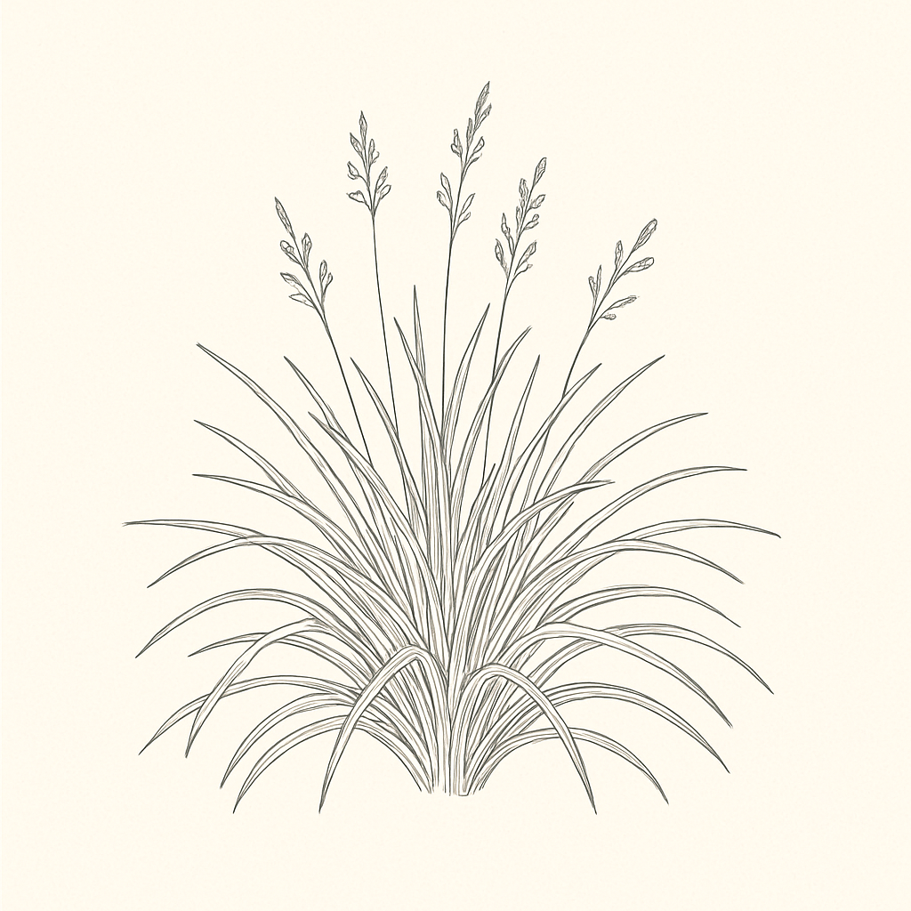 Illustrazione di una festuca blu