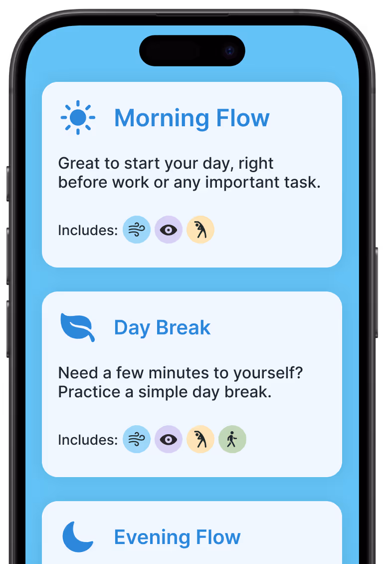 An example of our home page view, with a morning and day break flow